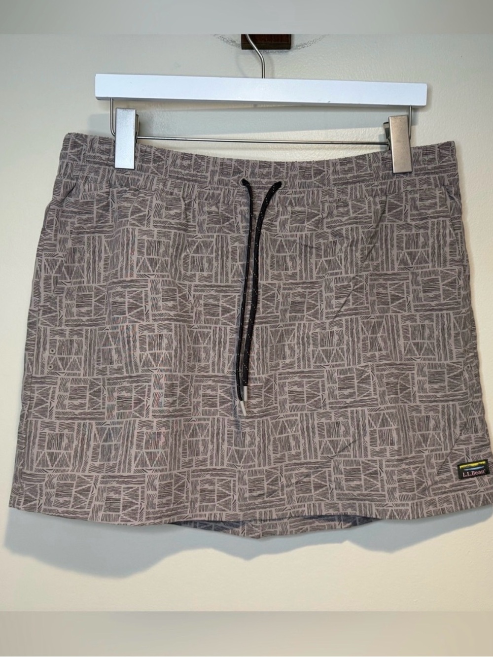 L.L. Bean Tidewater Skirt Geometric Drawstring